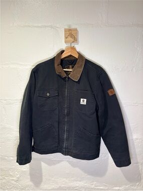 Element Blue Canvas Field Jacket with Brown Corduroy Collar
